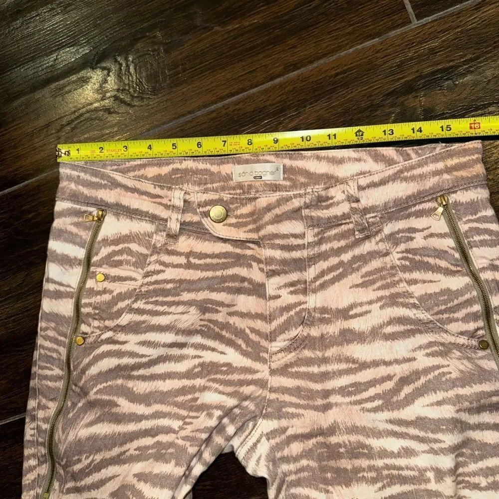 Sonia Bogner Tan and Apricot Animal print luxury jeans